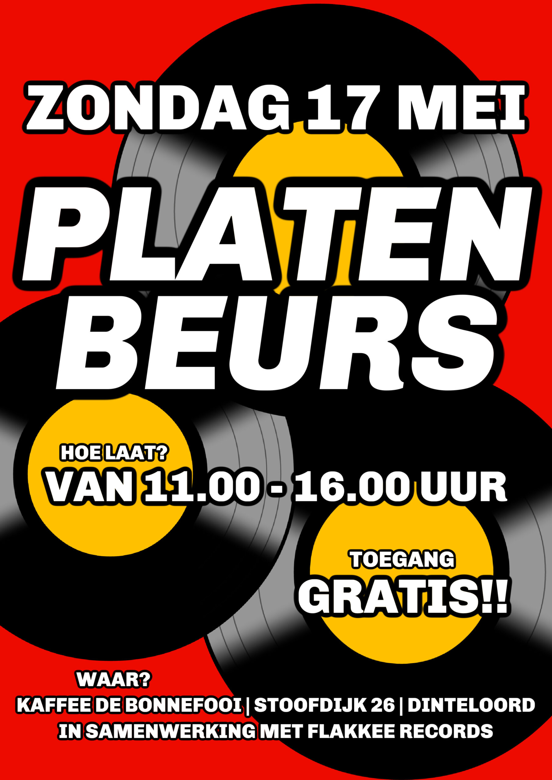 Platenbeurs in Kaffee de Bonnefooi